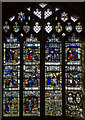SO7745 : Medieval stained glass window, Great Malvern Priory by Julian P Guffogg
