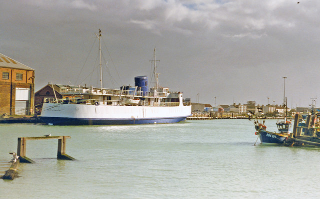 Newhaven Harbour: SS 'Southsea' at East Quay, 1996