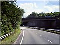 SK0281 : Bridge (Brookside) over the A6 at Buxworth by David Dixon