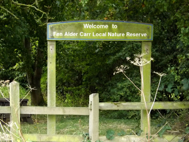 Fen Alder Carr Nature Reserve sign