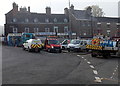 Vehicles at the western edge of Market Place, Coleford