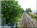 Railway line going southwards from footbridge