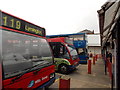 Three bus fronts in Lymington bus station