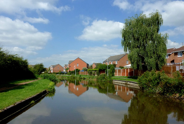 Canal and housing at Little Stoke, Staffordshire