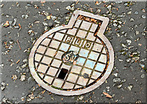 J3876 : "PLC" stop valve cover, Belfast (October 2014) by Albert Bridge