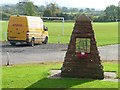 NY2448 : Playing fields memorial cairn, Wigton, from the north by Christine Johnstone