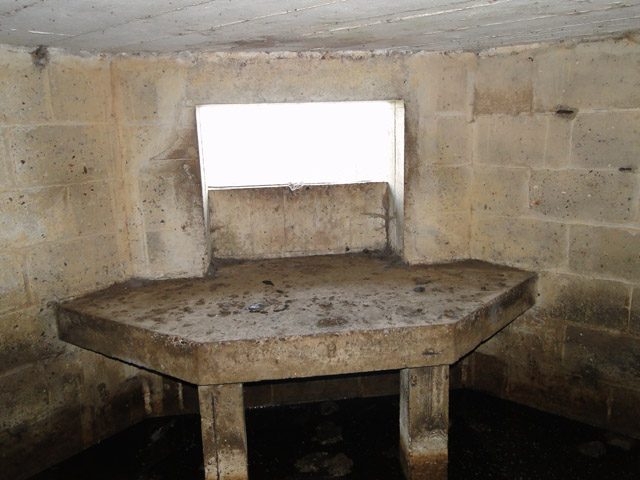 Table in the Vickers heavy machine gun post
