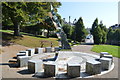 Shiny sundial in the park