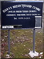 Welsh nameboard for a church in England, Weston Rhyn