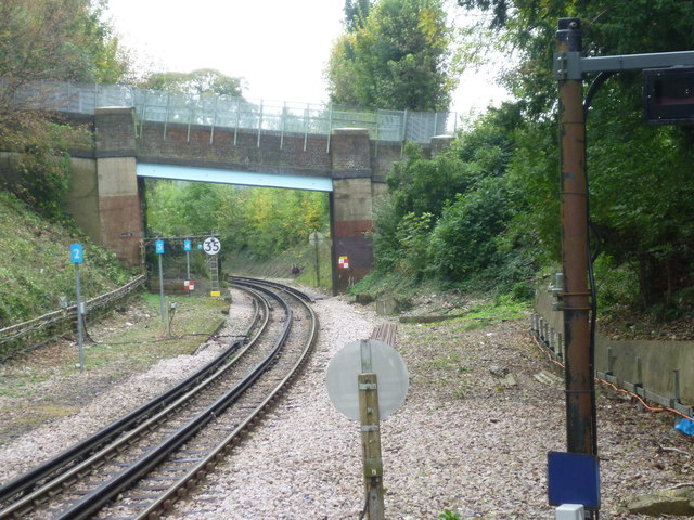 The line leaving Chesham station