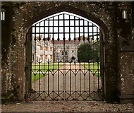 SY7794 : Entrance driveway and gate for guests, Athelhampton House, Dorset by Derek Voller