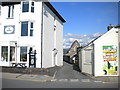 Back lane to church, Borth