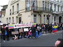 TQ2678 : Protest outside the Venezuelan Embassy, Cromwell Road, South Kensington by Robin Stott