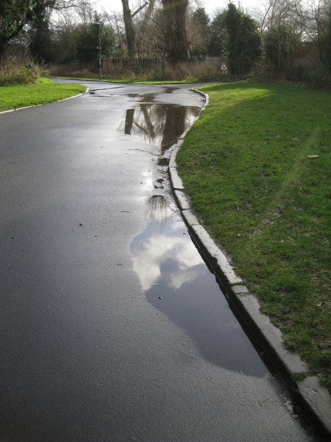 Puddles on the paths in St Nicholas Park
