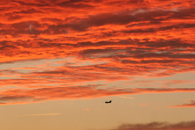 Chinook and sunset sky © Richard Croft :: Geograph Britain and Ireland