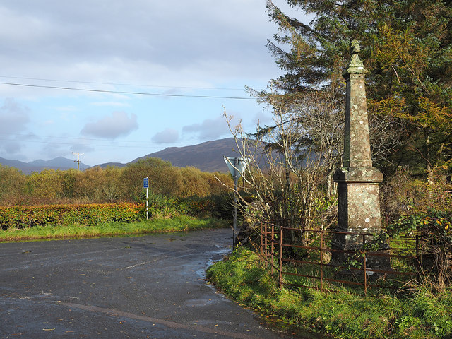 Monument at road junction near Shiskine