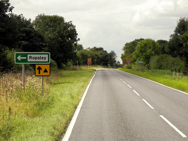 Westbound A52 near Ropsley