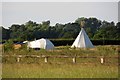 SU2791 : Tents in a field near Longcot by Steve Daniels
