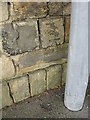 Cut bench mark on Undercliffe Cemetery Wall