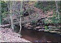 Footbridge across the River Loxley in autumn