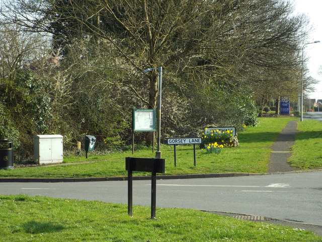 Public domain, southeast corner of Gorsey Lane and Alcester Road, Wythall