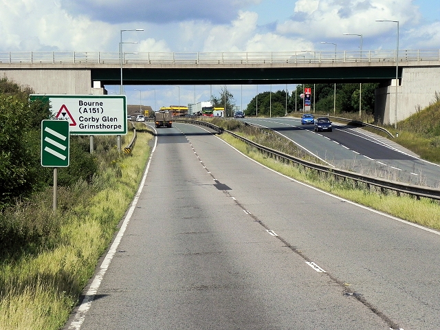 B676 Crossing the A1 at Colsterworth