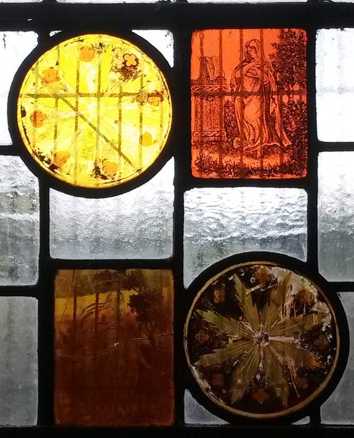 Old Linslade - St Mary's - old stained glass fragments