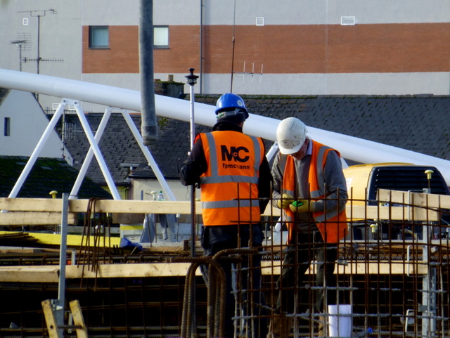 Construction workers, OASIS Project, Omagh