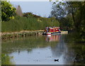 Narrowboat moored along the Ashby Canal