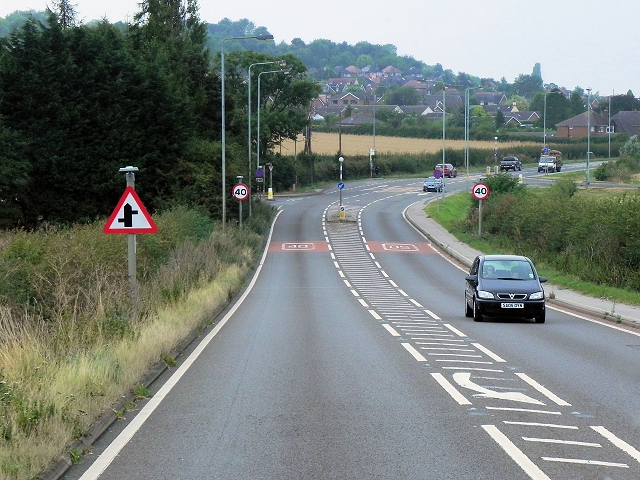 Westbound A52 (Grantham Road) approaching Radcliffe on Trent
