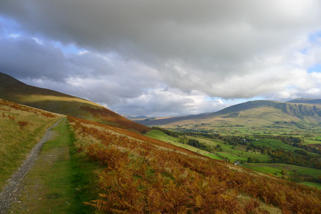 The Cumbria Way on the south flank of Lonscale Fell