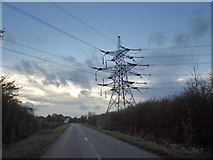 SE6115 : Mega 2 way junction electricity pylon near Sykehouse by Steve  Fareham