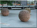 Spheres by the canal basin