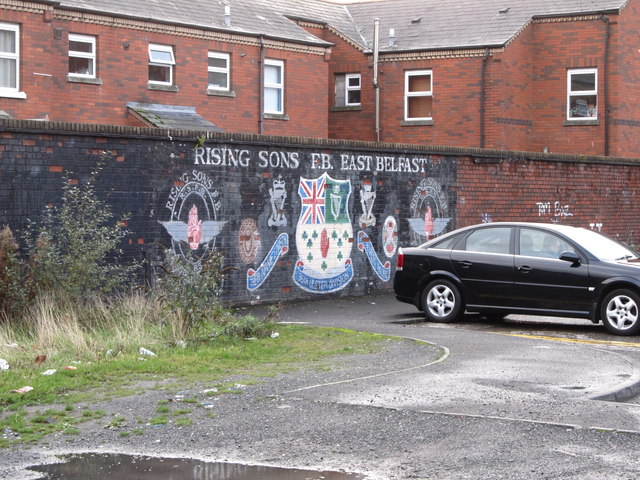 Mural of the Rising Sons Flute Band of East Belfast
