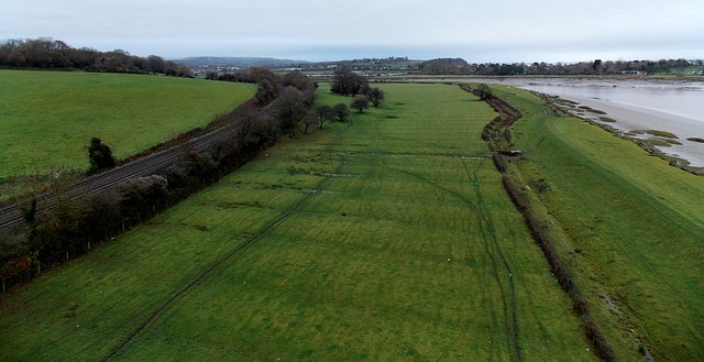 Field between railway and river near Chepstow