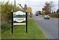 Village entrance sign at Everton