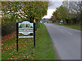 Village entrance sign at Sutton cum Lound