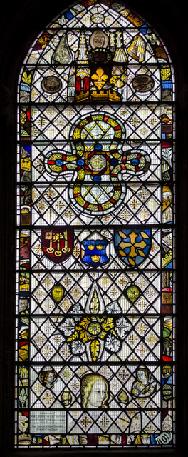 Reset medieval stained glass, Ely Cathedral