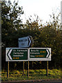 TM2382 : Roadsigns on the A143 Brockdish Needham Bypass by Geographer