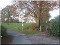 Cycleway/bridleway junction at Alkincoats Park