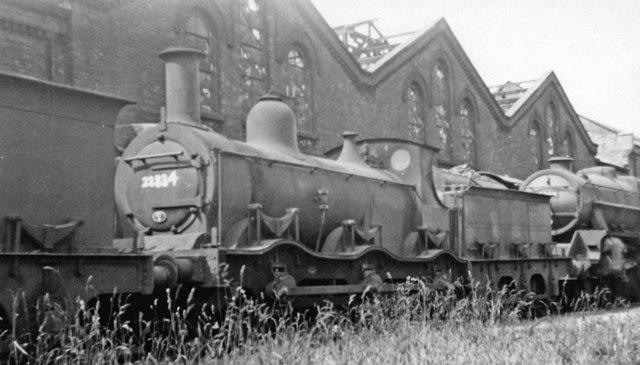 Ancient ex-Midland 0-6-0 dumped at Saltley Locomotive, 1947