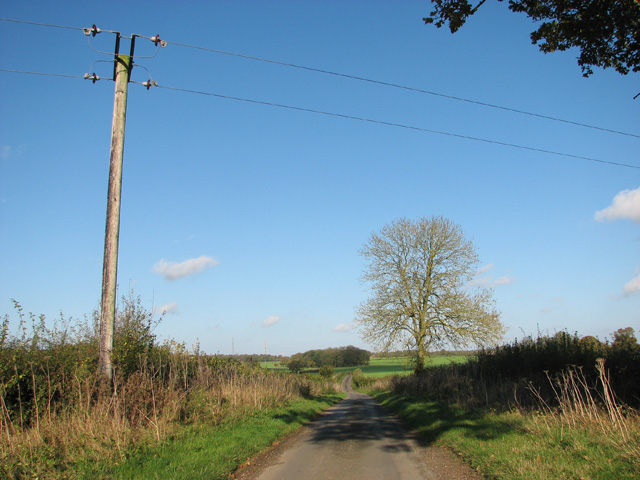 Rural lane past Wolferd Green