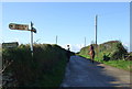 Country lane heading west, Tippetts Shop