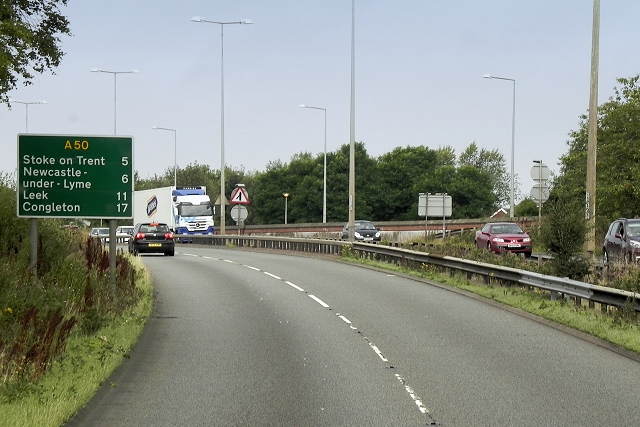 A50 Approaching Stoke-on-Trent