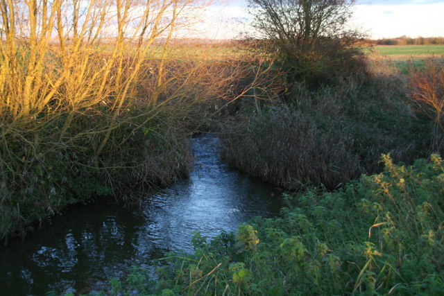 Outflow of Kingerby Beck into East Drain, alongside the New River Ancholme