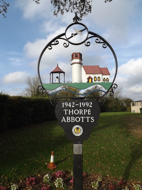 Thorpe Abbotts Village sign © Geographer :: Geograph Britain and Ireland