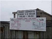 NH7867 : Ferry timetable, Cromarty by Richard Webb