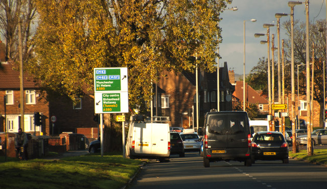 Townsend Avenue approaches the East Lancashire Road junction