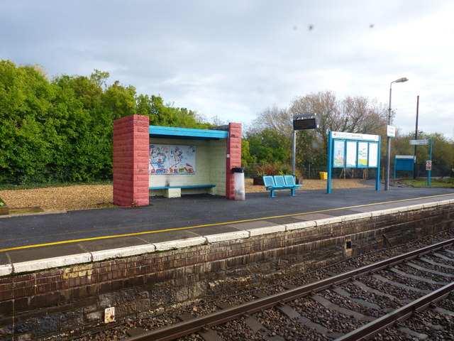 Station platform as seen from the train,... © Ruth Sharville ...