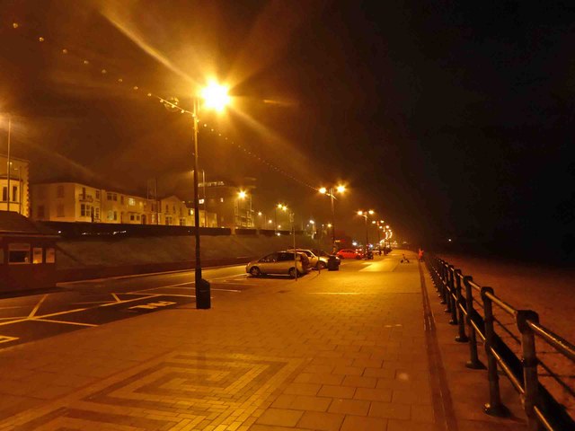 Cleethorpes promenade at night